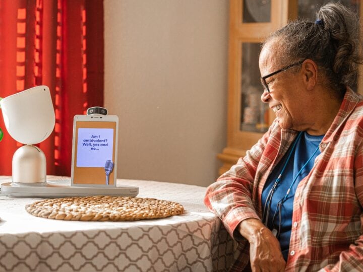 Elders use ElliQ for companionship, communication and health reminders. Photo courtesy of Intuition Robotics