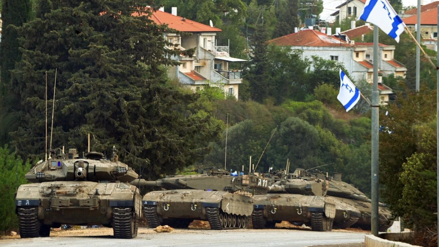 Israeli tanks in Metula, near the border with Lebanon, northern Israel, October 11, 2023. Photo by Tomer Neuberg/Flash90