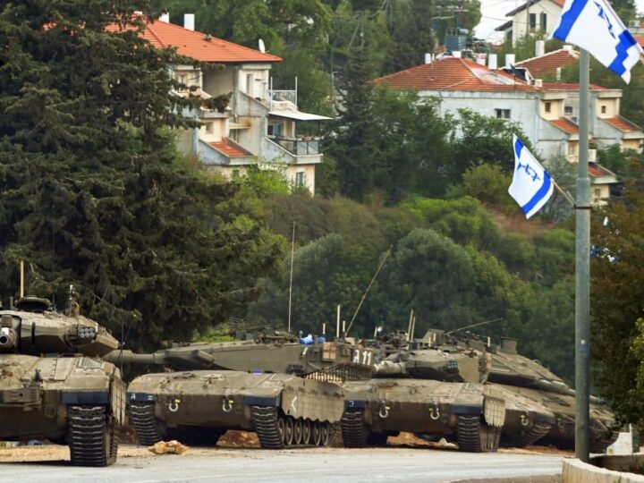 Israeli tanks in Metula, near the border with Lebanon, northern Israel, October 11, 2023. Photo by Tomer Neuberg/Flash90