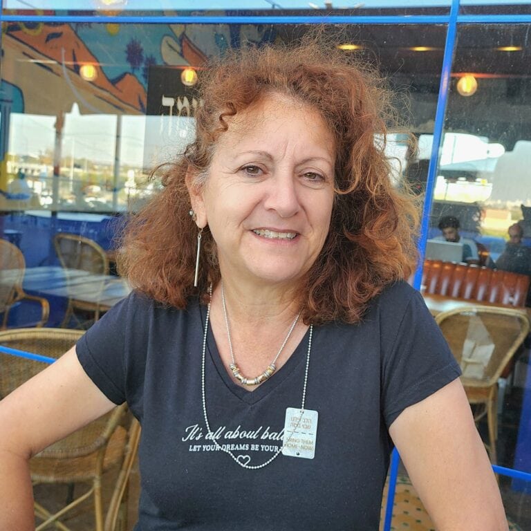 Resilience counselor Esther Marcus, whose kibbutz was destroyed by Hamas. Photo by John Jeffay