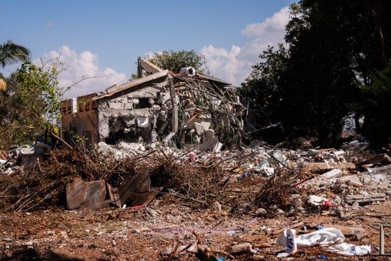 Destruction caused by Hamas terrorists at Kibbutz Be'eri, October 2023. Photo by Yaniv Nadav/Flash90
