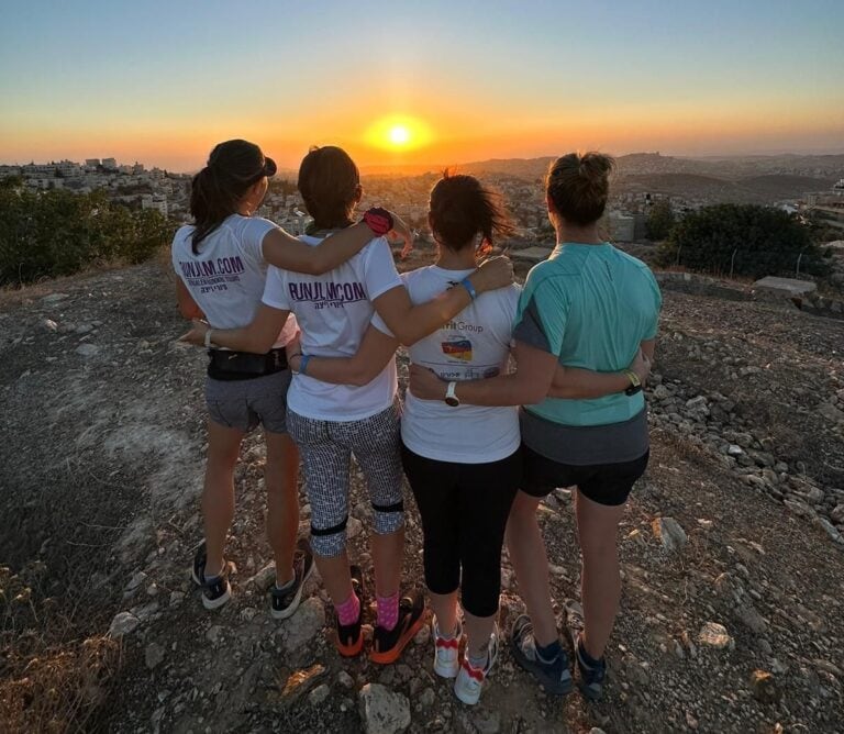 Yael Goodman gave running gear to evacuees and organized runs in Jerusalem. Photo courtesy of RUN JLM