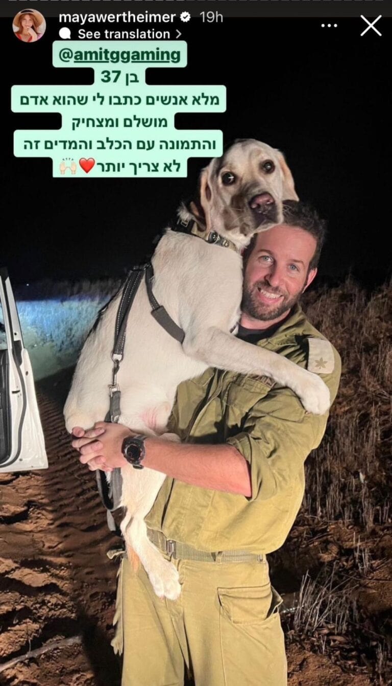 A Maya Wertheimer follower shared this picture of single 37-year-old reservist Amit, describing him as â€œperfect and funny.â€� Photo: Instagram screenshot