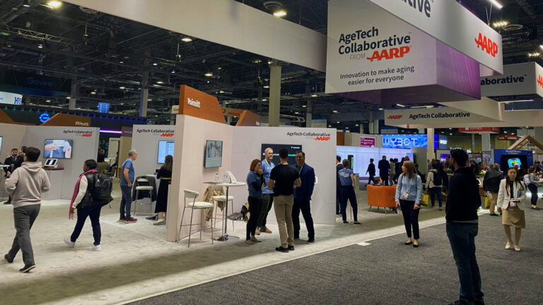 Several Israeli startups were featured at the AARP AgeTech exhibition at CES. Photo by Jonathan Frenkel