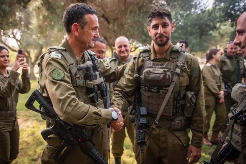 IDF Chief of Staff Herzi Halevi with Idan Amedi. Photo courtesy of the Israel Defense Forces
