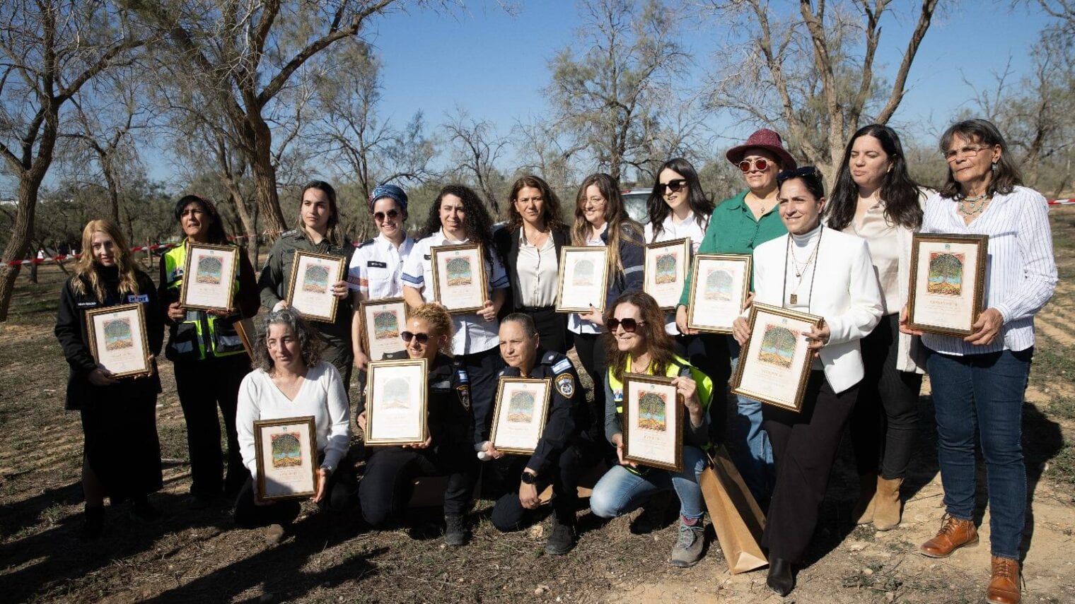 The women honored at the Path of Heroines inauguration ceremony. Photo by Alexander Kolomoisky/KKL-JNF
