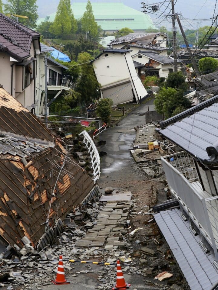 Devastation from the Japan New Year’s Day earthquake. Photo by Austinding via Shutterstock.com