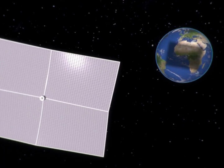 The Asher Space Research Instituteâ€™s conception of a shield blocking some of the sunâ€™s rays from reaching Earth. Photo: screenshot
