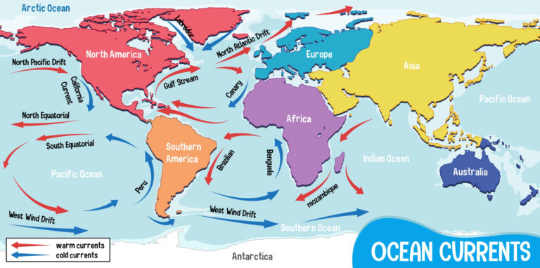Ocean currents on the world map. Graphic by BlueRingMedia via Shutterstock.com