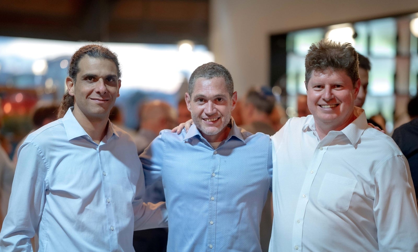 (Left to right) FundGuard co-founders Yaniv Zecharya, Uri Katz and Lior Yogev. Photo by Nati Levi.
