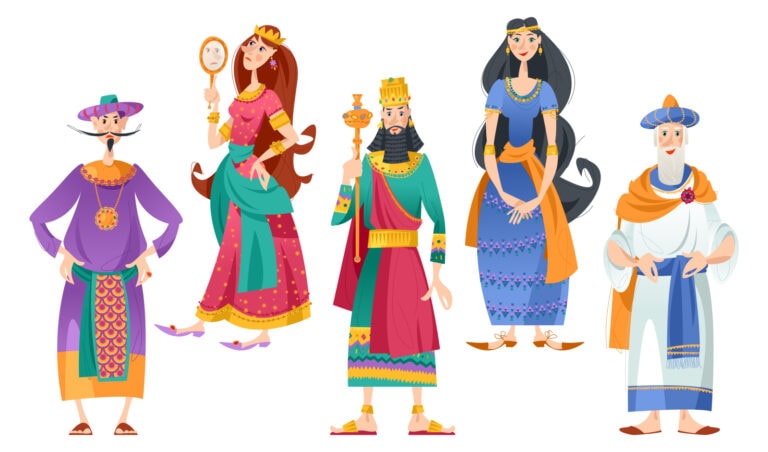The villains and heroes of the Book of Esther. Illustration by NGvozdeva via Shutterstock.com