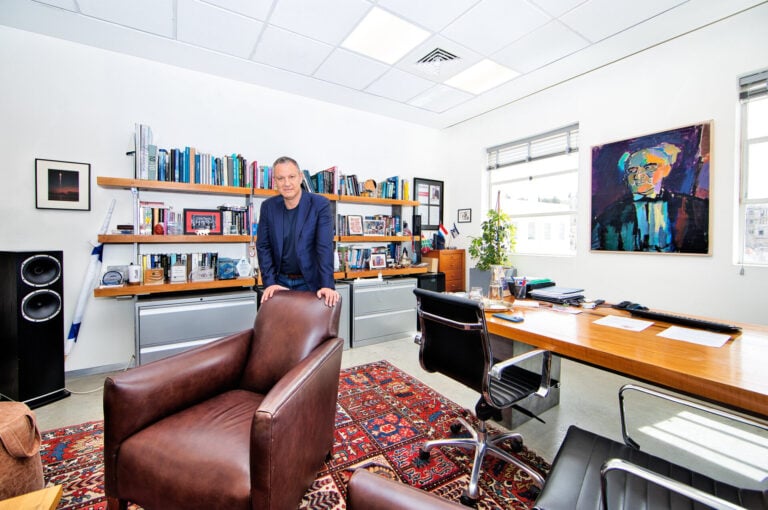 Erel Margalit is a driving force in Israel’s entrepreneurial ecosystem. In his Jerusalem office. Photo by Noam Chen