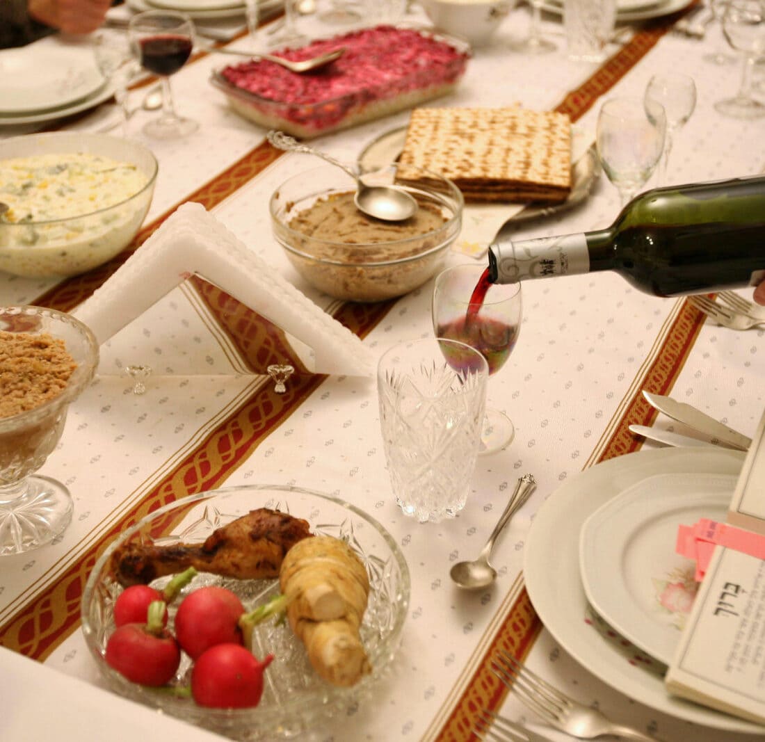 A traditional Seder table. Photo by Miriam Alster/Flash90