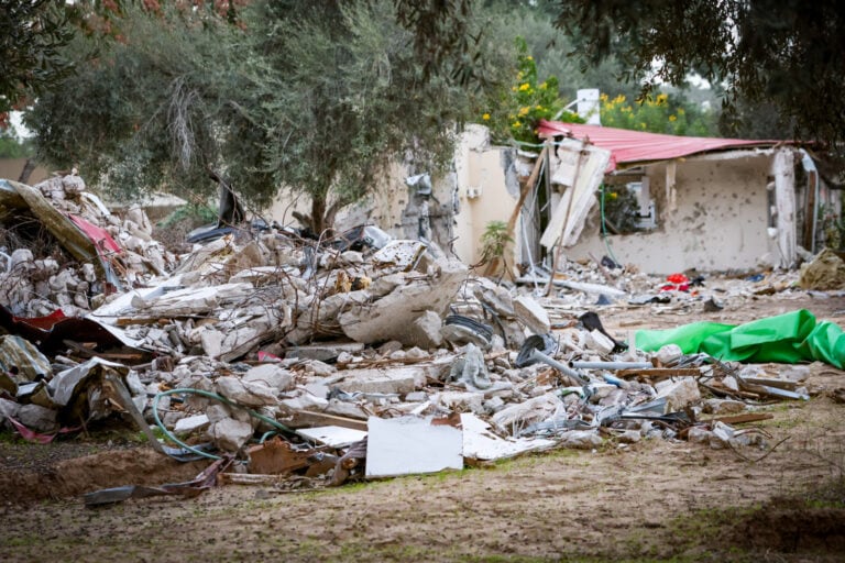 The destruction caused by Hamas terrorists in Kibbutz Re'im on October 7, 2023, near the Israeli-Gaza border, in southern Israel, November 26, 2023. Photo by Yossi Zamir/Flash90