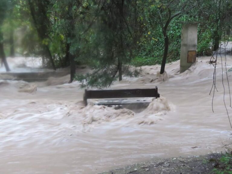 A glimpse of the flooding that overtook Nahal HaShofet in 2020. Photo by KKL-JNF