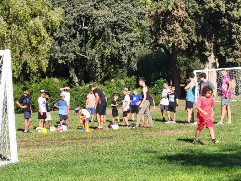 Kids playing soccer at Givat Haviva. Photo by Jesse Colton