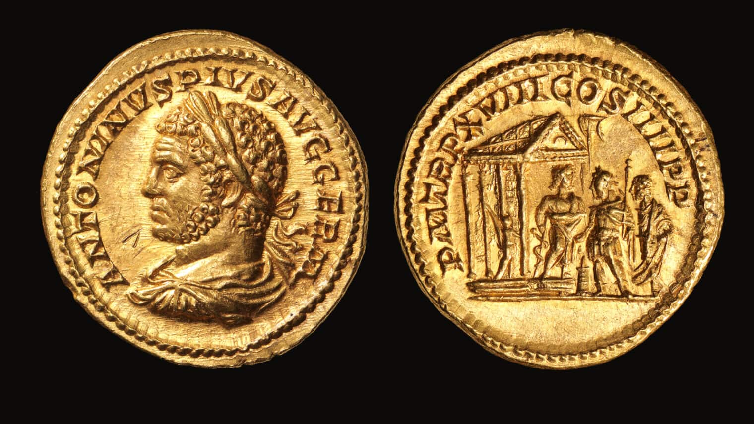 Roman coins from The Israel Museum’s numismatic collection. Photo by Elie Posner/The Israel Museum