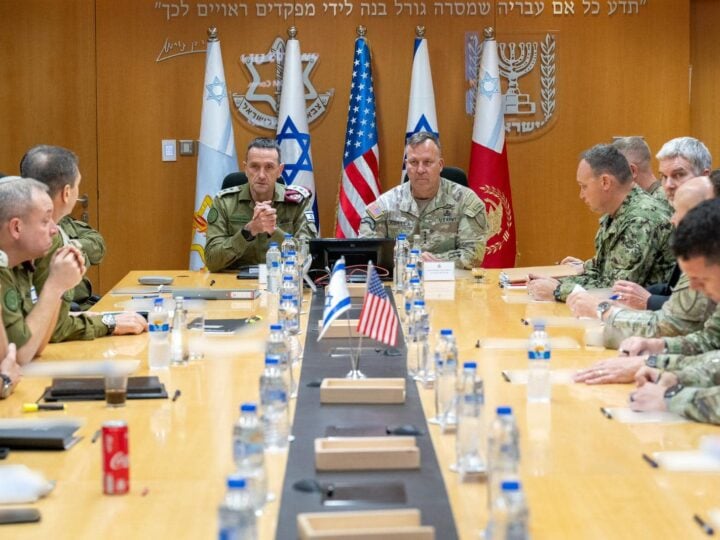 IDF Chief of the General Staff Herzi Halevi and CENTCOM Commander, General Michael Erik Kurilla, conducting a comprehensive situational assessment with IDF officials on the IDF’s readiness in case of Iranian attack, April 12, 2024. Photo courtesy of IDF