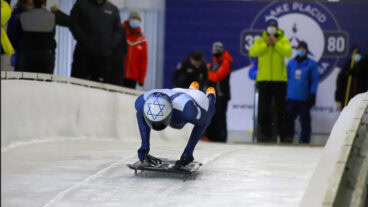 Jared Firestone competing for Israel. Photo by Ken Childs/SlidingOnIce