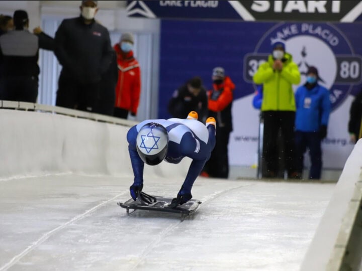 Jared Firestone competing for Israel. Photo by Ken Childs/SlidingOnIce