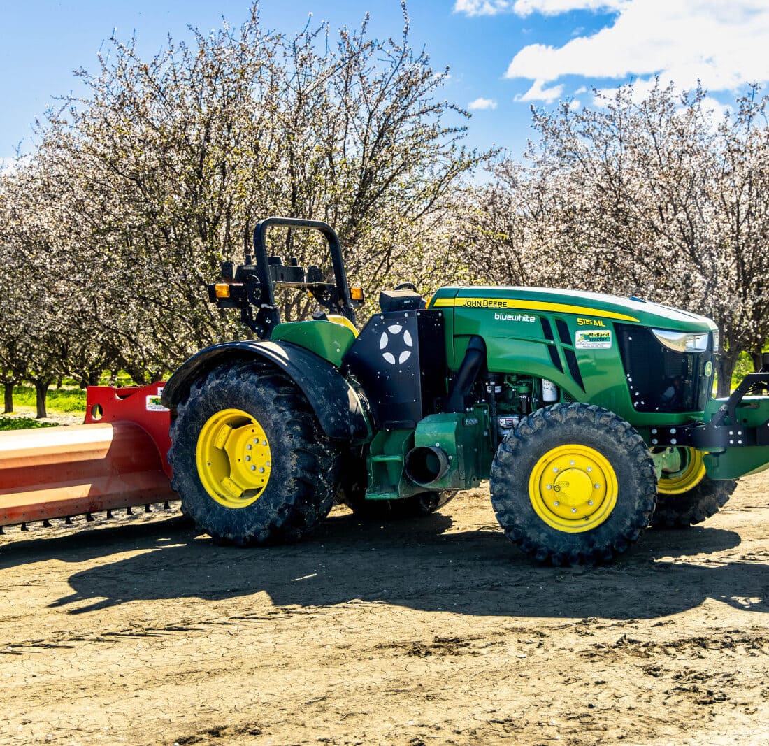 A John Deere tractor equipped with Bluewhite technology. Photo courtesy of Bluewhite
