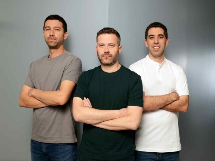 Travelier cofounders, from left, David Yitzhaki, Noam Toister and Omer Chehmer. Photo by Eyal Izhar