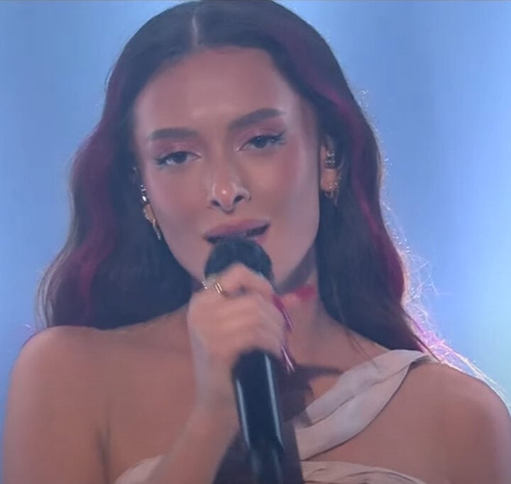 Israeli Eurovision contestant Eden Golan competing in the Grand Final in Malmo, May 11, 2023. Photo: screenshot