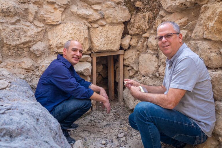 Archaeologists Prof. Yuval Gadot and Dr. Joe Uziel, of the research team. Photo by Yaniv Berman/City of David Foundation