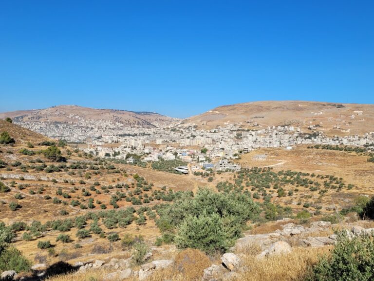A view from the east of Mt. Gerizim and Mt. Ebal, which may have been the source of the knives’ flint. Photo by Dr. Shai Bar