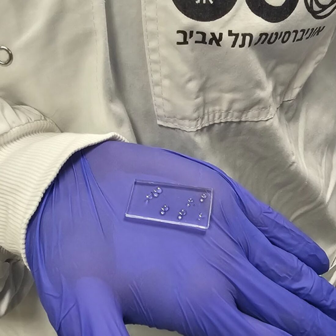 Solid peptide glass made at room temperature using standard lab equipment. Photo courtesy of Tel Aviv University