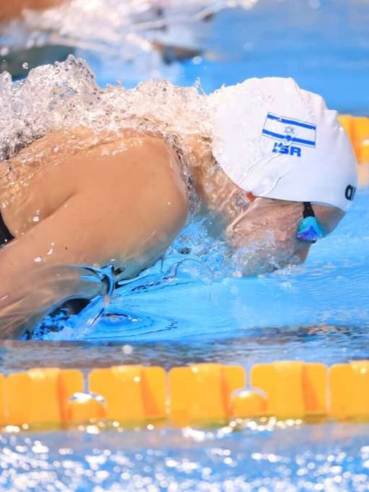 Anastasia Gorbenko freestyling at the European Aquatic Championships, June 2024. Photo courtesy of European Aquatics