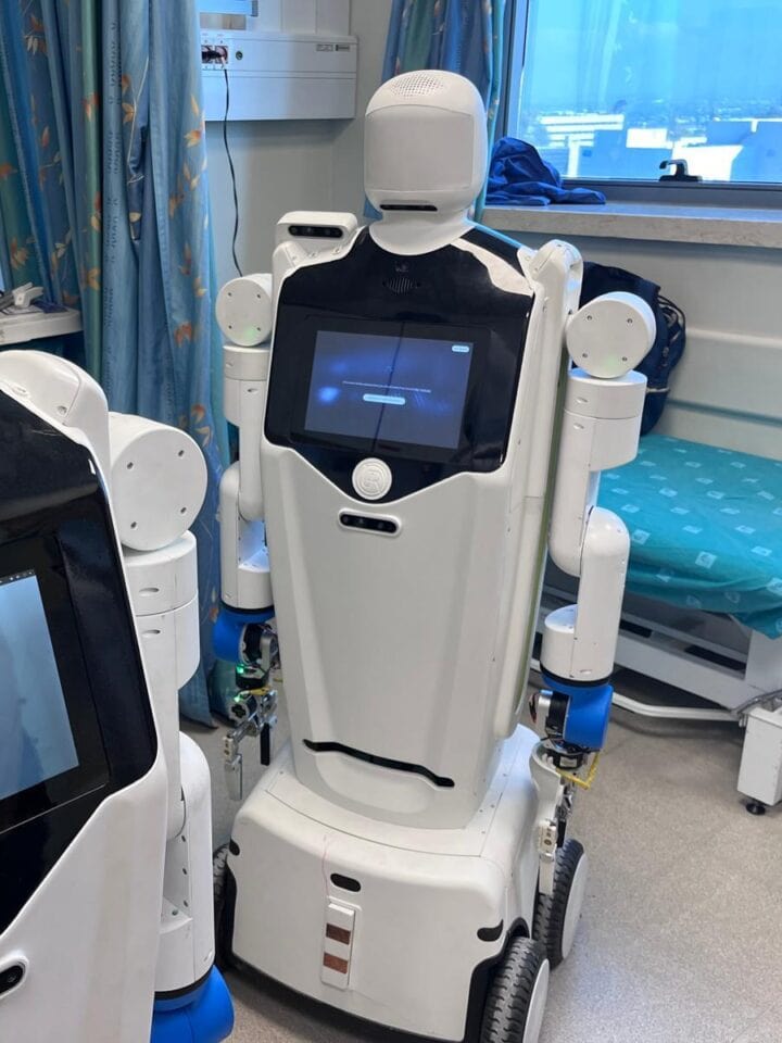 Gary, a hospital robot, can take on many tasks. Photo courtesy of Unlimited Robotics
