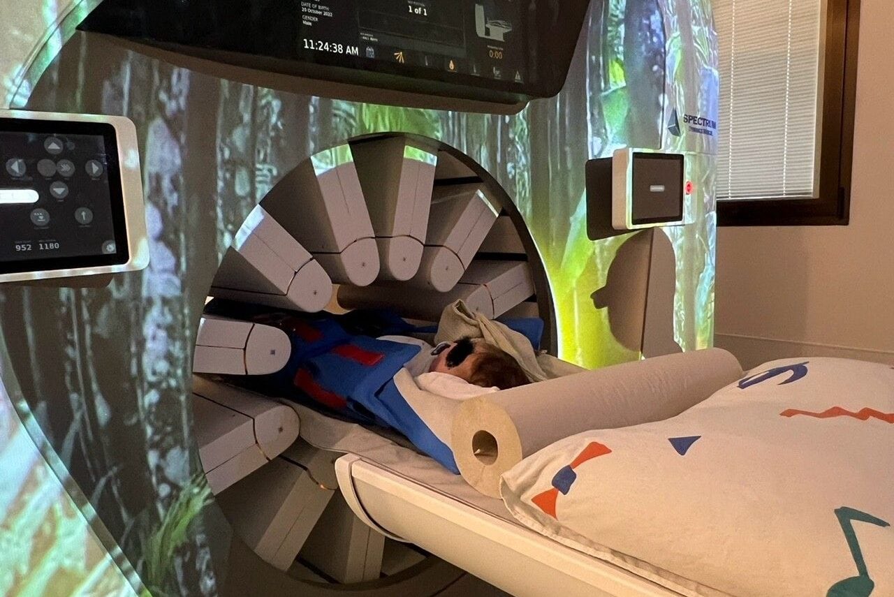 Children can spend much less time in nuclear medicine imaging machines thanks to the Veriton-CT. Photo courtesy of Schneider Children’s Medical Center